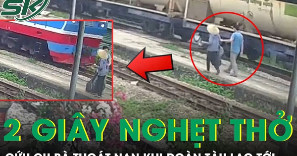 Công nhân đường sắt Nghệ An cứu cụ bà khi đoàn tàu lao tới, thoát nạn trong tích tắc