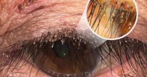 Phát hiện ổ rận mu bám dày trên mí mắt người phụ nữ