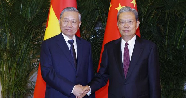 Tổng Bí thư, Chủ tịch nước Tô Lâm hội kiến Ủy viên trưởng Nhân đại toàn quốc Trung Quốc