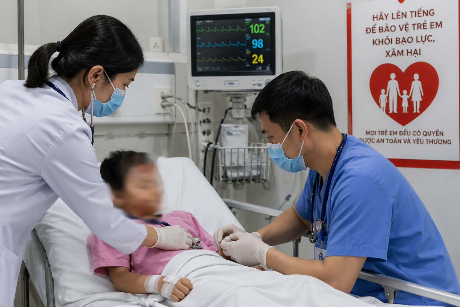 Dùng Quỹ Bảo trợ trẻ em tạm ứng viện phí cấp cứu cho trẻ bị hại- Ảnh 1.