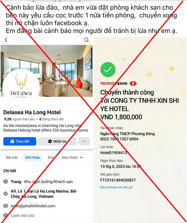 Công an Quảng Ninh cảnh báo lừa đảo đặt phòng dịp lễ 30/4 – 1/5- Ảnh 1.