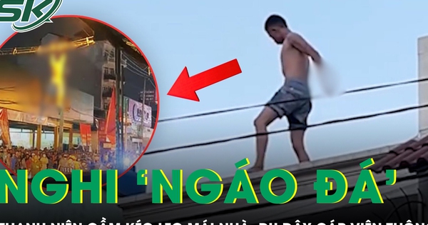 Thanh niên nghi ‘ngáo đá’ cầm kéo leo mái nhà, đu dây cáp viễn thông khiến cả khu phố náo loạn