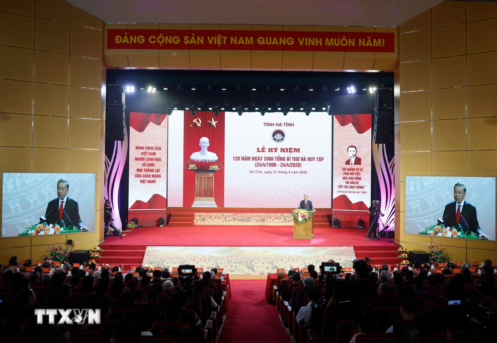 Tổng Bí thư, Chủ tịch nước Tô Lâm dự Lễ Kỷ niệm 120 năm Ngày sinh Tổng Bí thư Hà Huy Tập- Ảnh 1.