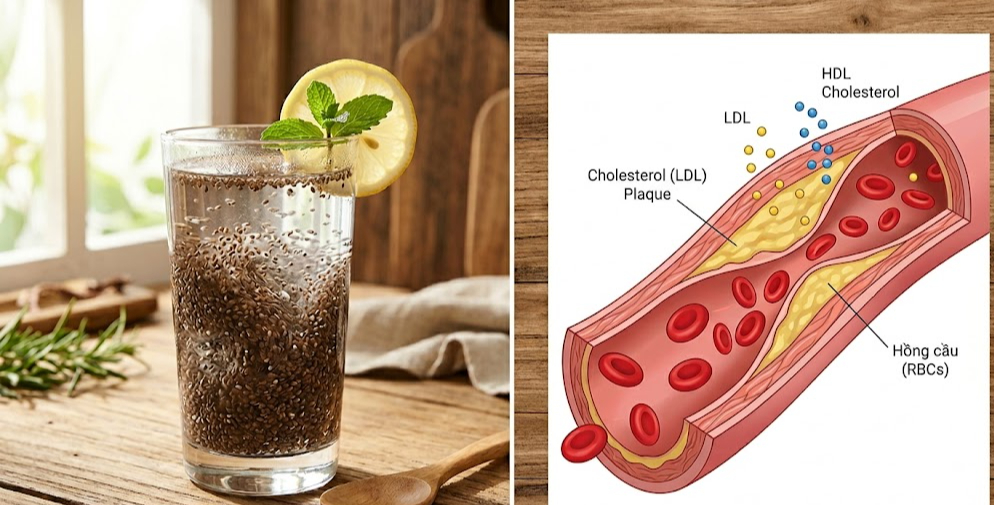 Cách uống nước hạt chia có thể giúp giảm cholesterol và hỗ trợ tim mạch- Ảnh 1.