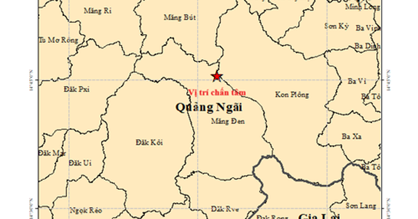 Liên tiếp nhiều trận động đất xảy ra ở Quảng Ngãi