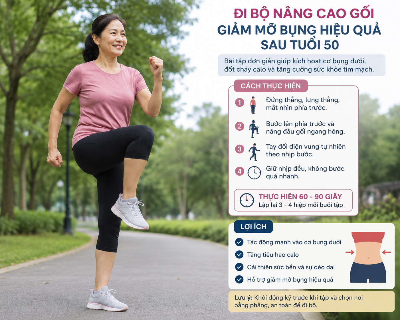 5 bài tập đi bộ giảm mỡ bụng tốt hơn tập gym sau tuổi 50- Ảnh 2.