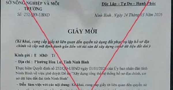 Cảnh báo lừa đảo giả giấy mời phục vụ cấp mã định danh để xây dựng cơ sở dữ liệu đất đai
