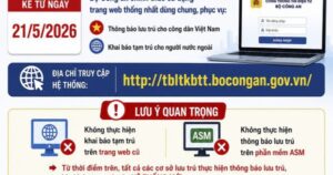 Từ 21/5, khai báo lưu trú, tạm trú thực hiện trên nền tảng mới