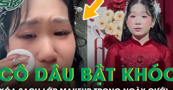 Cô dâu bật khóc giữa hôn lễ, xóa sạch lớp makeup 4 triệu sau vài giờ