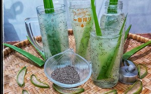 5 loại thức uống giải khát mùa hè giúp tóc mọc nhanh hơn- Ảnh 1. Cách dùng lô hội và hạt chia phục hồi tóc hư tổn