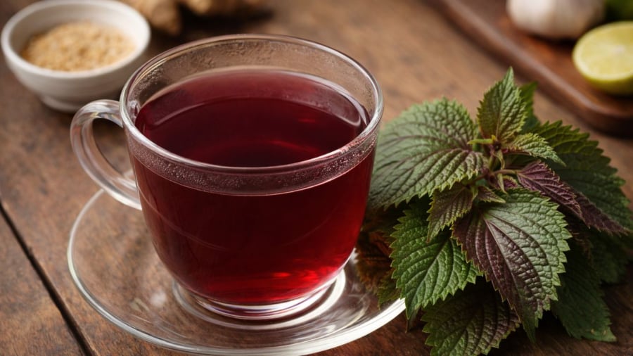 5 lợi ích khi uống nước lá tía tô mỗi sáng trong 30 ngày- Ảnh 1.