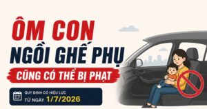 Ôm con ngồi ghế phụ cũng có thể bị phạt