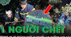 Xe khách chở 12 người lao xuống vực sâu 40m, 1 người chết, nhiều người bị thương
