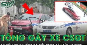 Tài xế vi phạm nồng độ cồn, tăng ga bỏ chạy tông gãy cửa xe CSGT