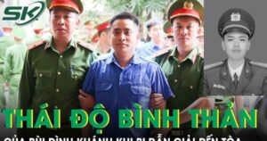 Thái độ bình thản khi bị dẫn giải đến tòa của Bùi Đình Khánh, đối tượng nổ súng khiến Thiếu tá công an hy sinh