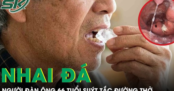 Nhai đá giải nhiệt, người đàn ông 66 tuổi suýt tắc đường thở