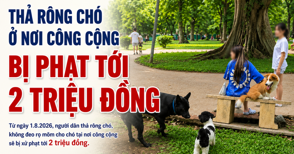 Thả rông chó ở nơi công cộng bị phạt tới 2 triệu đồng
